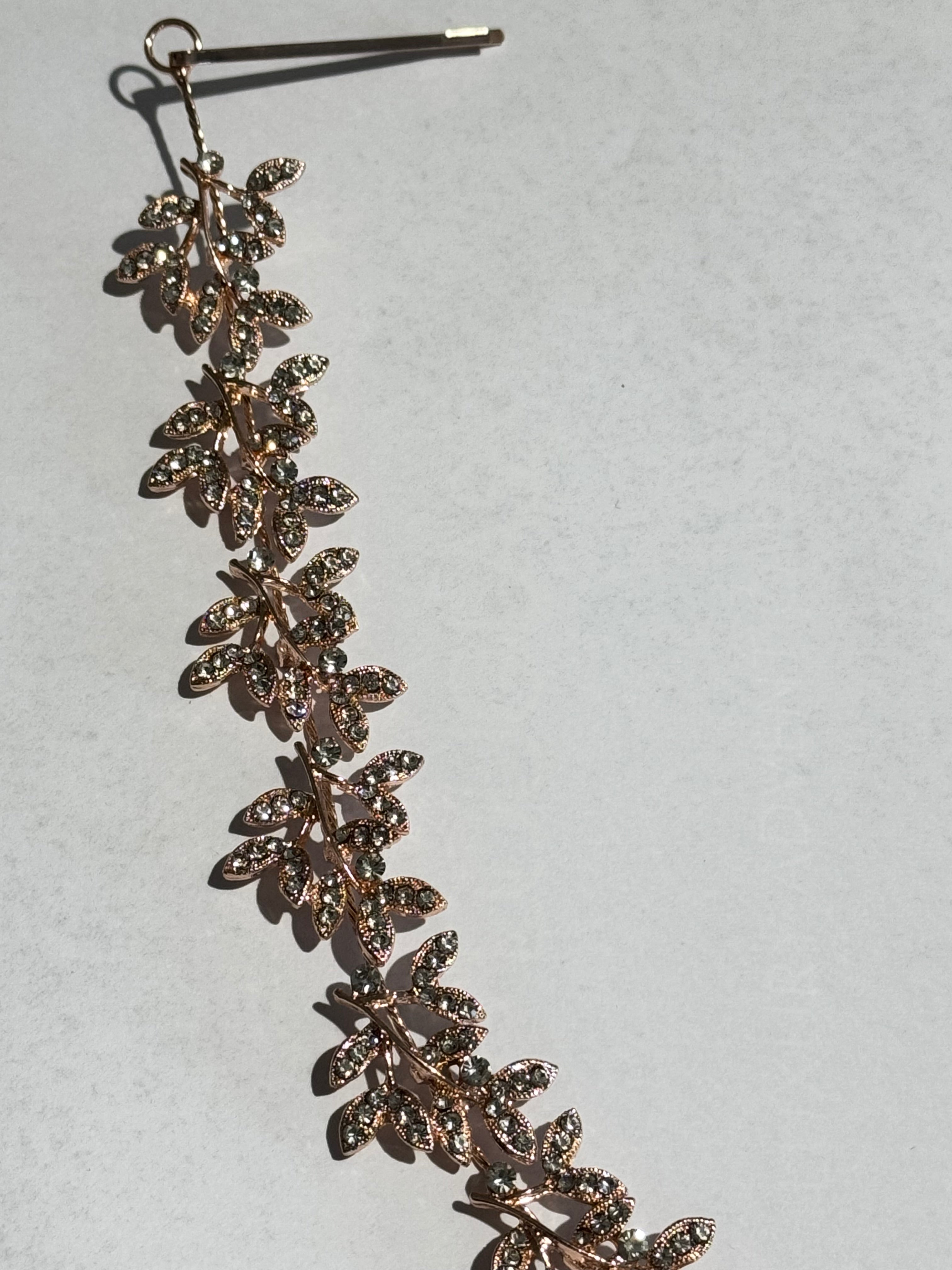 Gold Crystal Bridal Hair Vine Tiara – Leaf Wedding Headpiece – Rhinestone Hair Accessory – Elegant Bridal Crown for Women