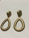 Gold Teardrop Statement Earrings – Oversized Hollow Drop Earrings – Textured Gold Dangle Earrings – Lightweight Geometric Jewelry for Women