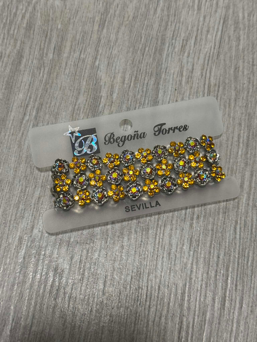 Retro Amber Crystal Flower Bracelet – Vintage Silver Tone Rhinestone Bracelet – Bridal, Party & Evening Jewelry